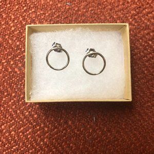 Maya Brenner Small Open Eclipse Stud Earrings in Silver - Brand New!